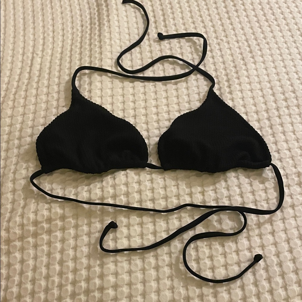Black Triangle Bikini Top string textured plain xxl Victoria secret pink z17